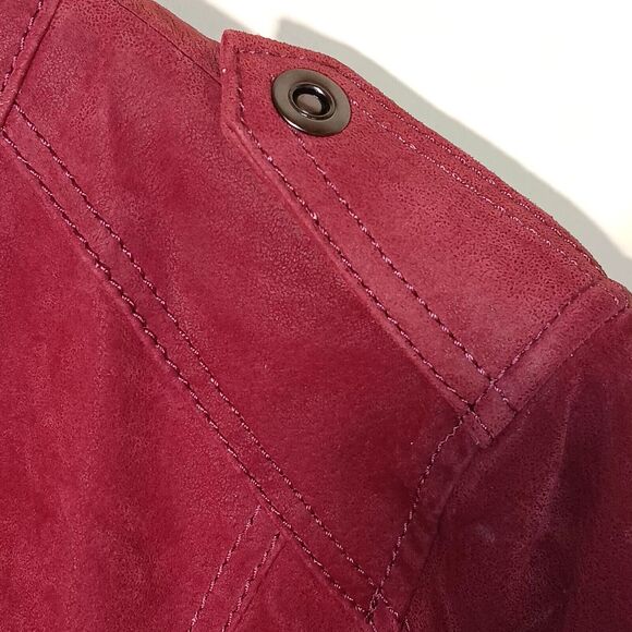 Twiggy London Suede Leather Jacket Women's Rust Moto Coat Zip Up MEDIUM - Picture 13 of 16